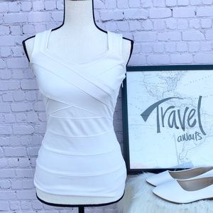 WHBM| White Sleeveless Bandage style tank